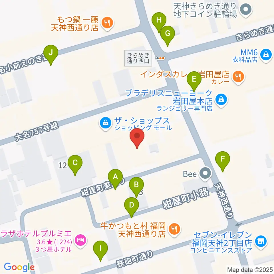 コミュニティラジオ天神周辺の駐車場・コインパーキング一覧地図
