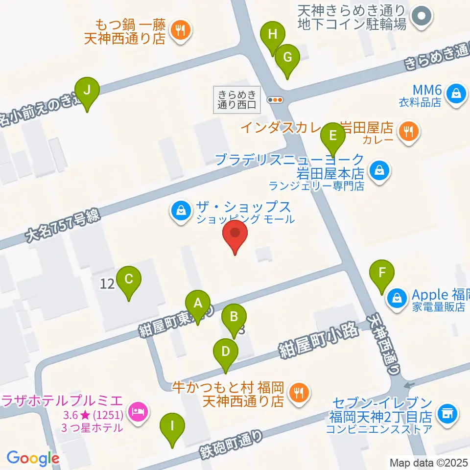 コミュニティラジオ天神周辺の駐車場・コインパーキング一覧地図