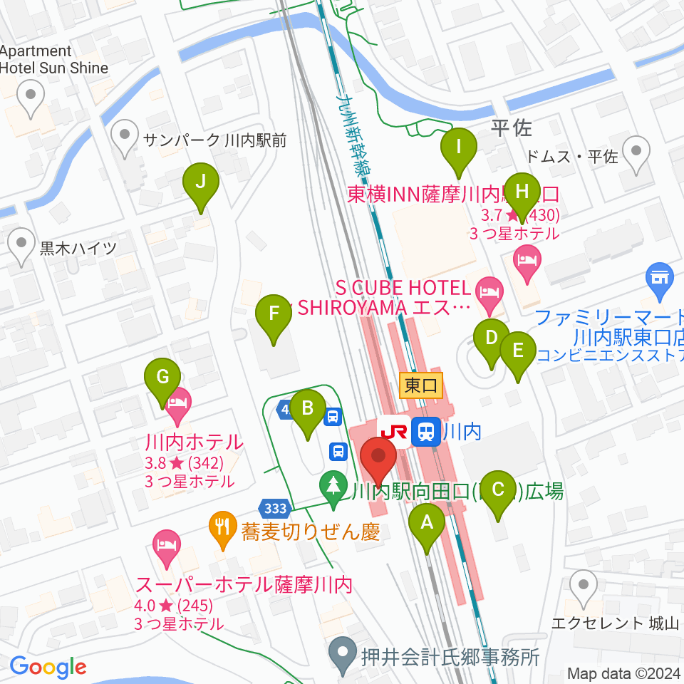 FMさつませんだい周辺の駐車場・コインパーキング一覧地図