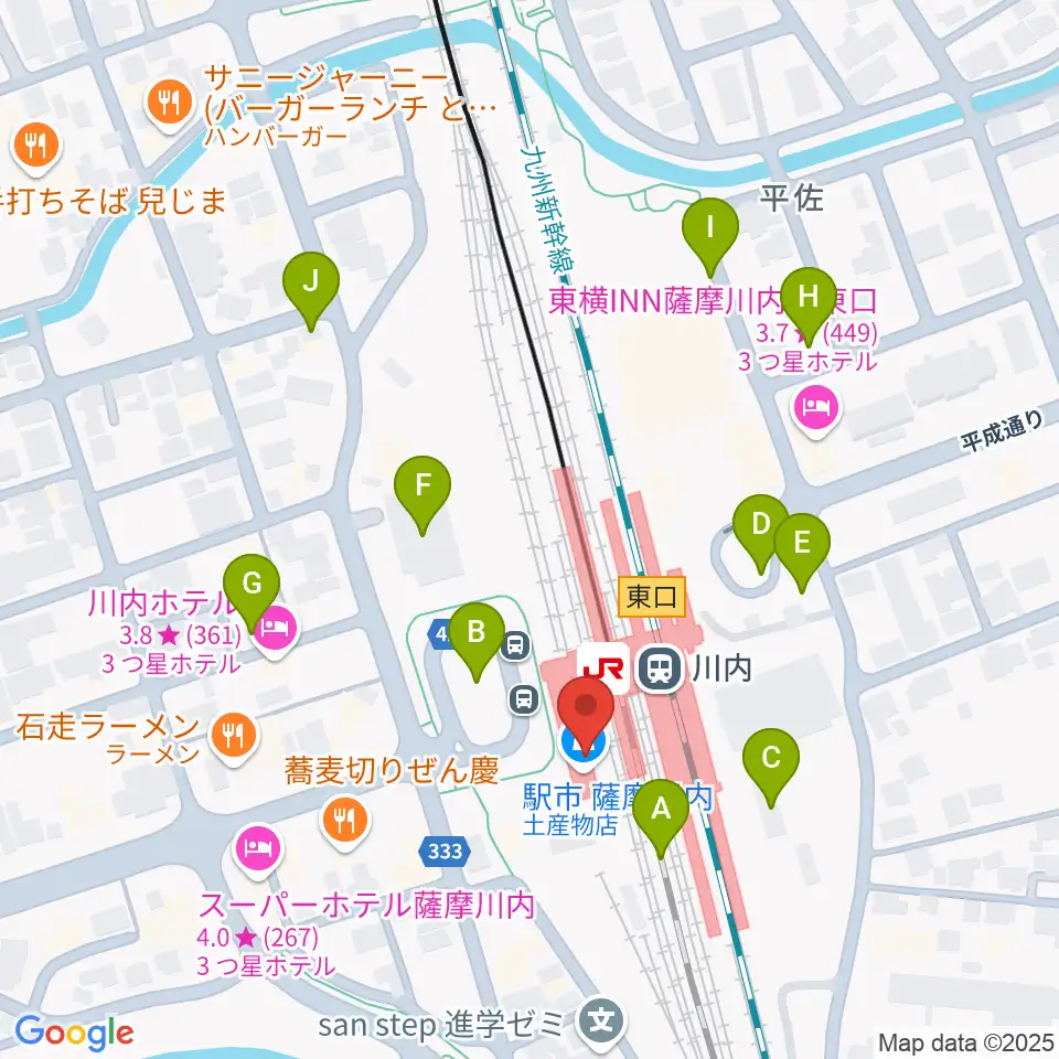 FMさつませんだい周辺の駐車場・コインパーキング一覧地図