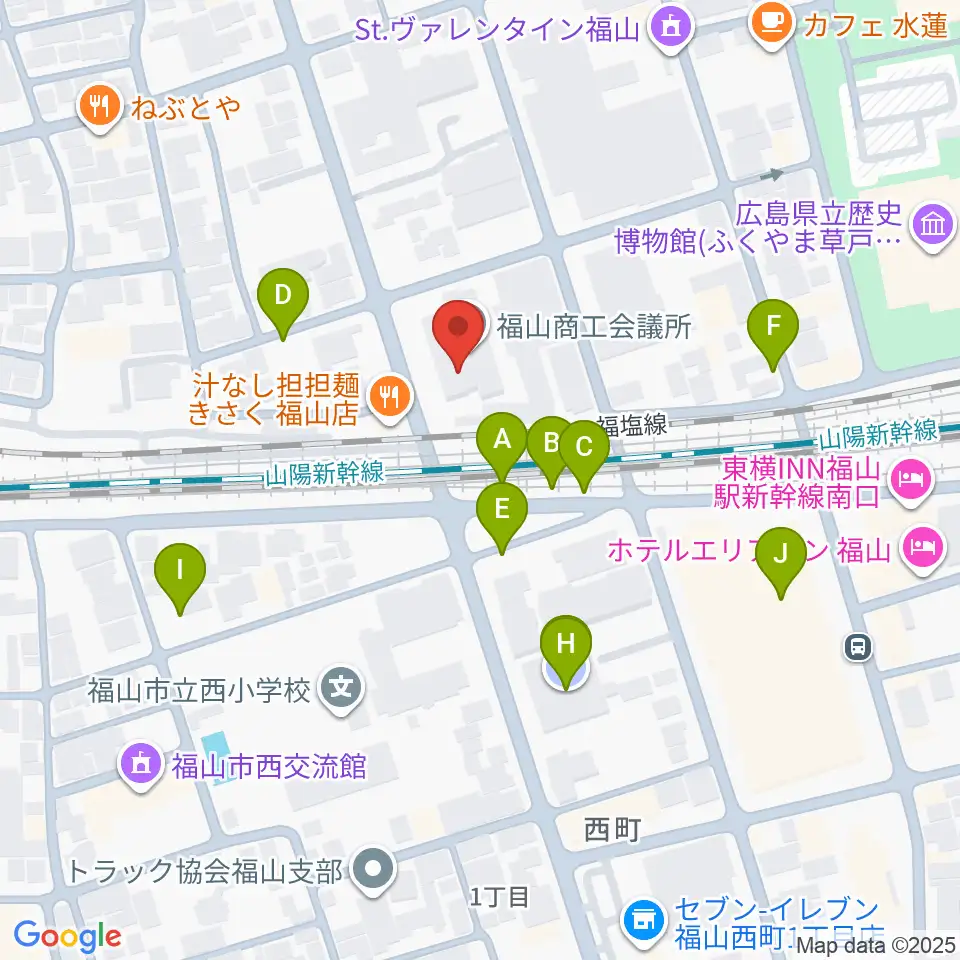 レディオBINGO エフエムふくやま周辺の駐車場・コインパーキング一覧地図