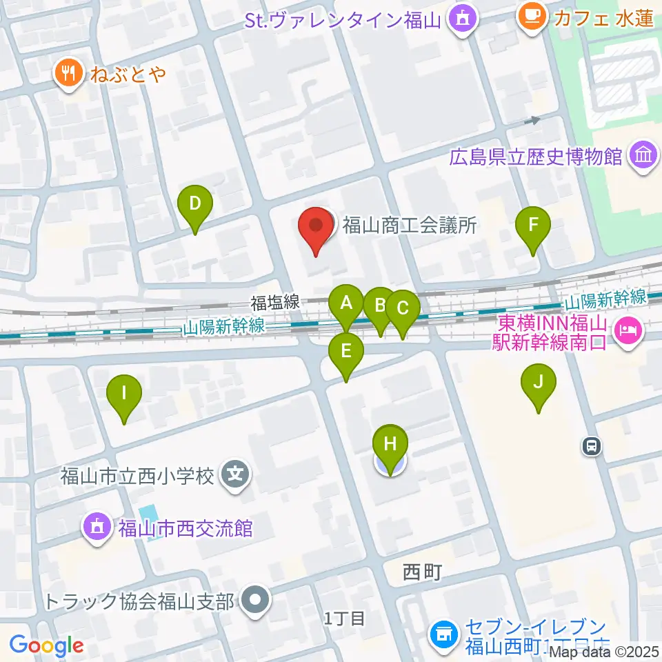 レディオBINGO エフエムふくやま周辺の駐車場・コインパーキング一覧地図
