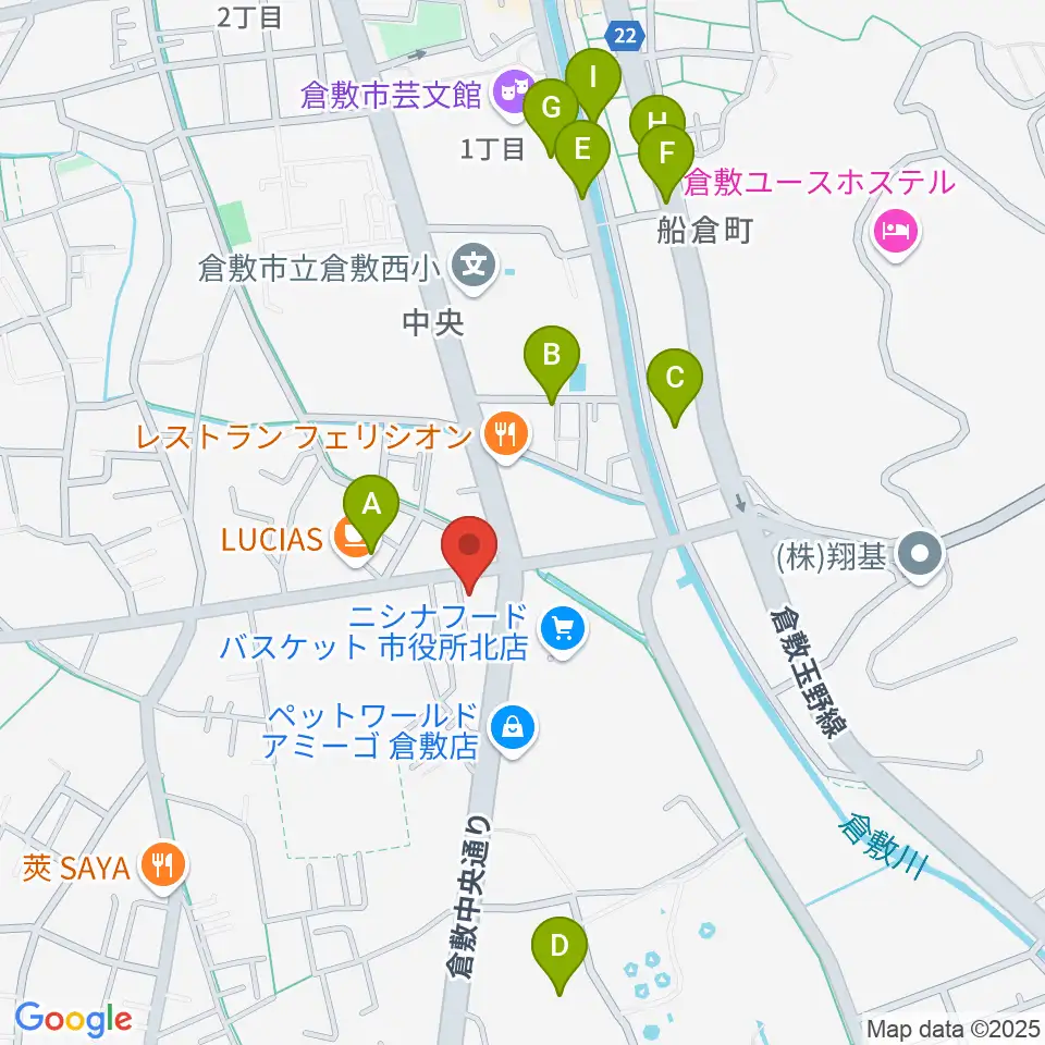 FMくらしき周辺の駐車場・コインパーキング一覧地図