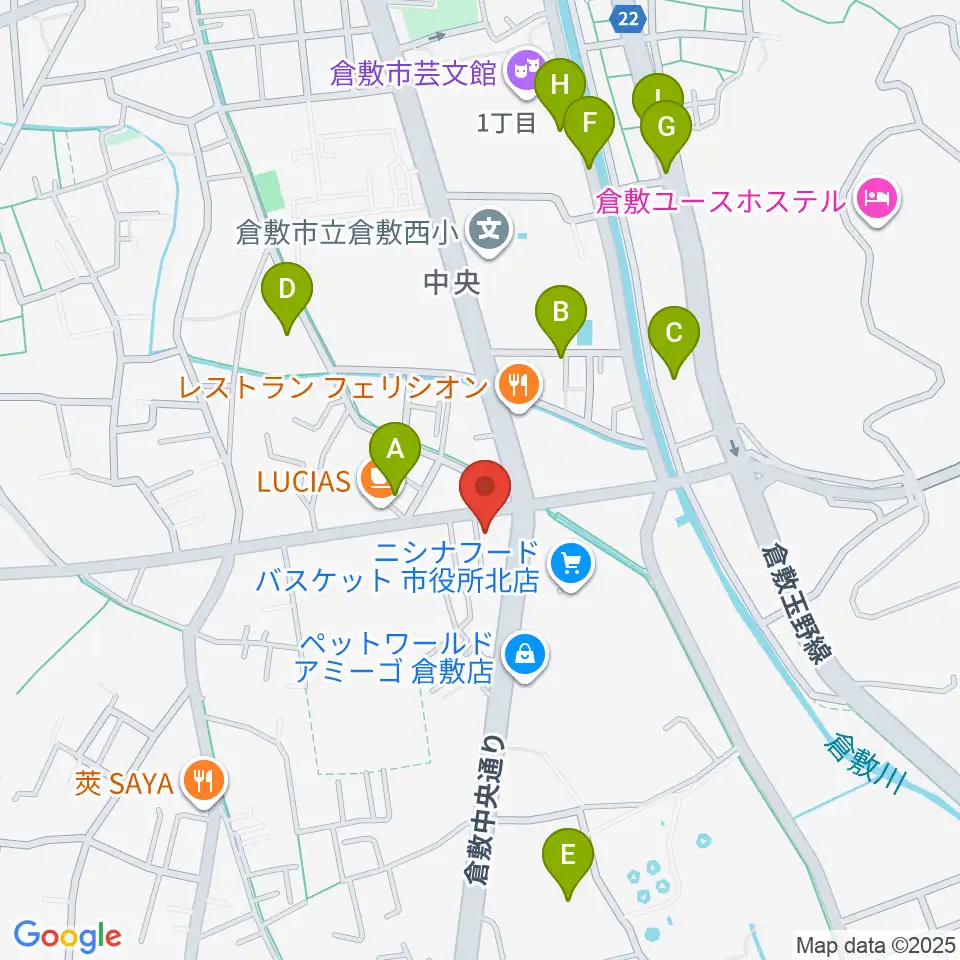 FMくらしき周辺の駐車場・コインパーキング一覧地図