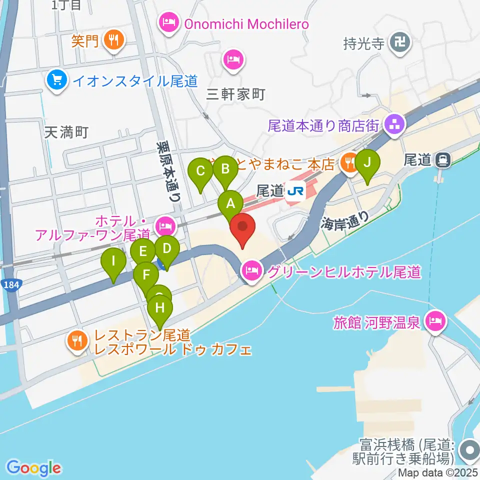 エフエムおのみち周辺の駐車場・コインパーキング一覧地図