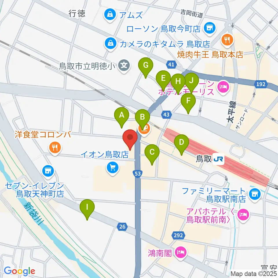 FM鳥取周辺の駐車場・コインパーキング一覧地図