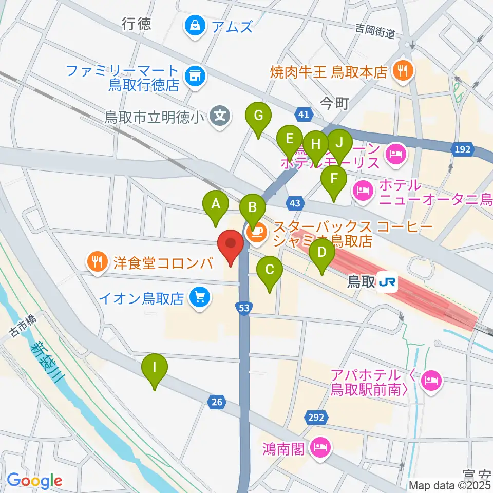 FM鳥取周辺の駐車場・コインパーキング一覧地図