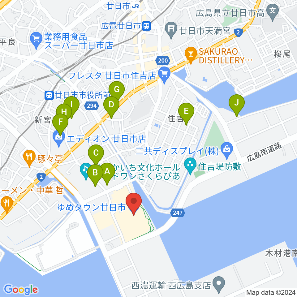 FMはつかいち周辺の駐車場・コインパーキング一覧地図