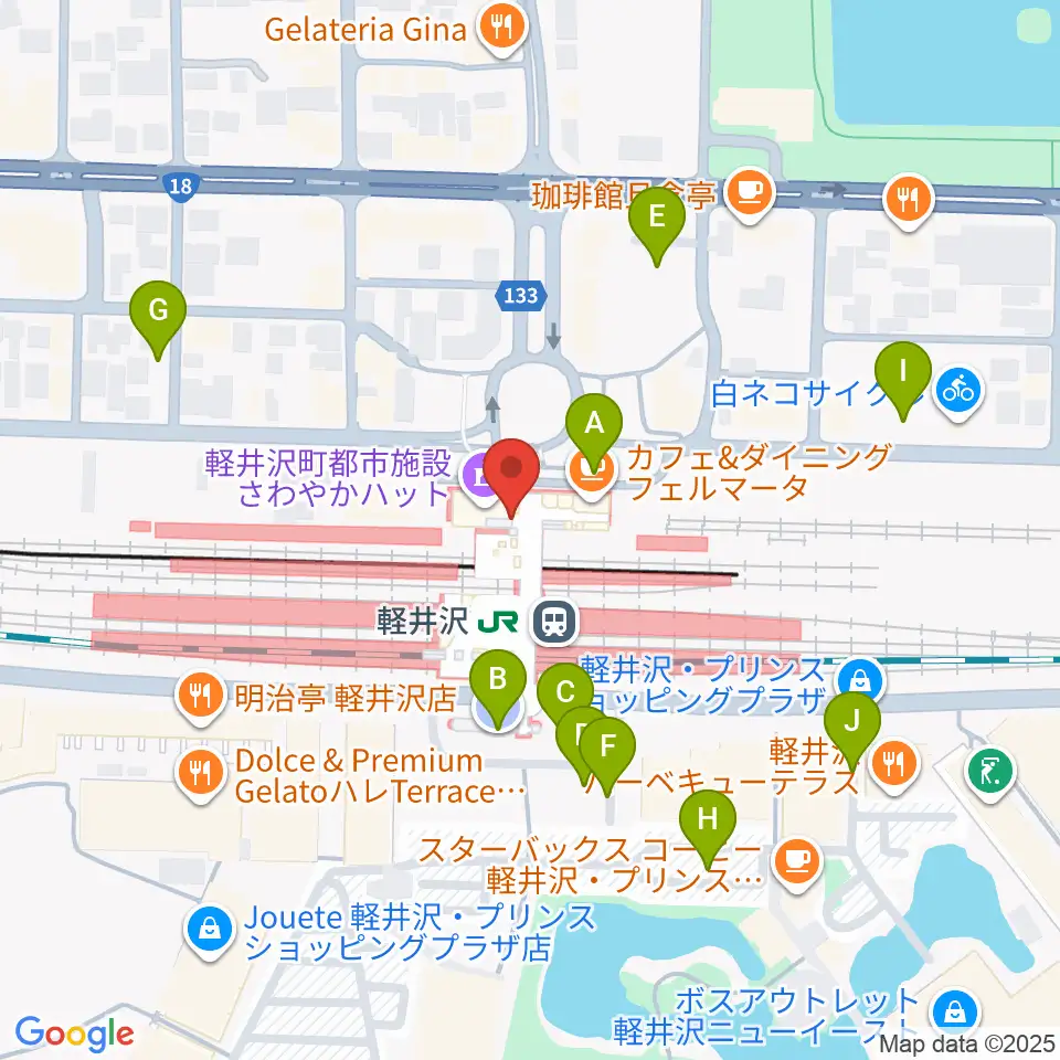 FM軽井沢周辺の駐車場・コインパーキング一覧地図