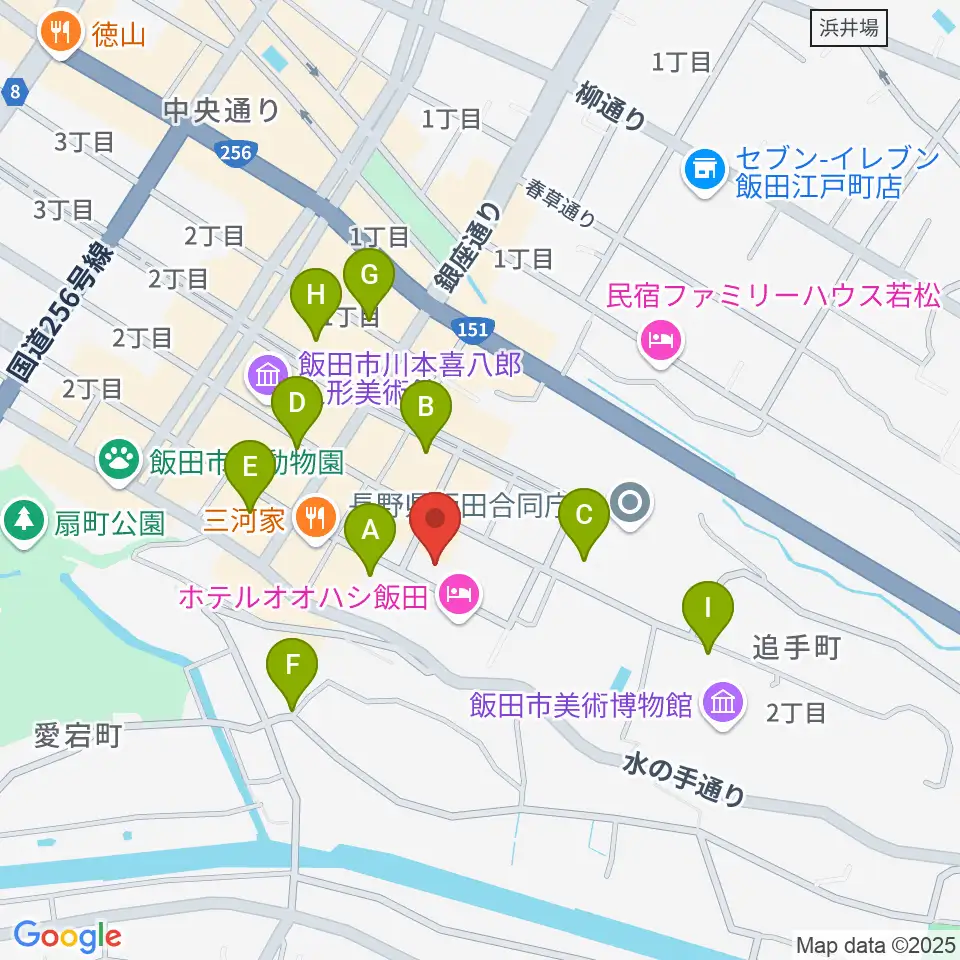 いいだFM・iステーション周辺の駐車場・コインパーキング一覧地図