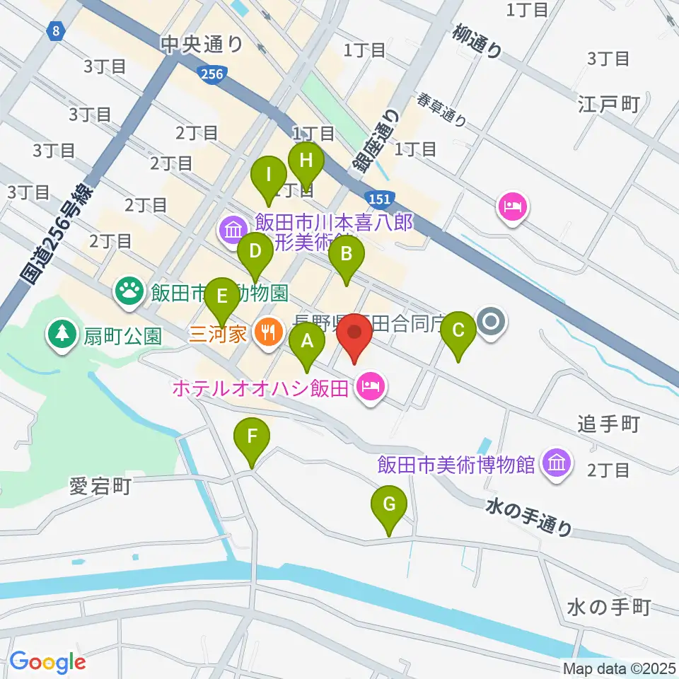 いいだFM・iステーション周辺の駐車場・コインパーキング一覧地図