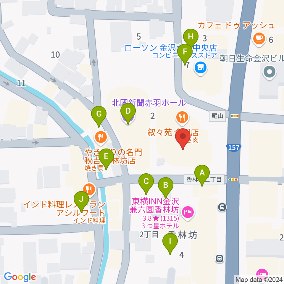 ラジオかなざわ周辺の駐車場・コインパーキング一覧地図