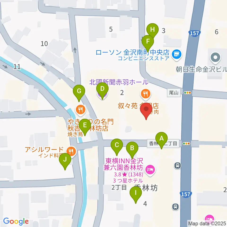 ラジオかなざわ周辺の駐車場・コインパーキング一覧地図