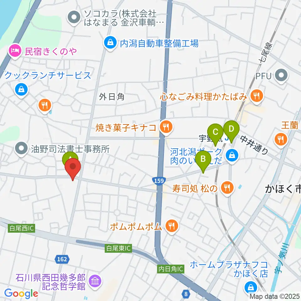 FMかほく周辺の駐車場・コインパーキング一覧地図