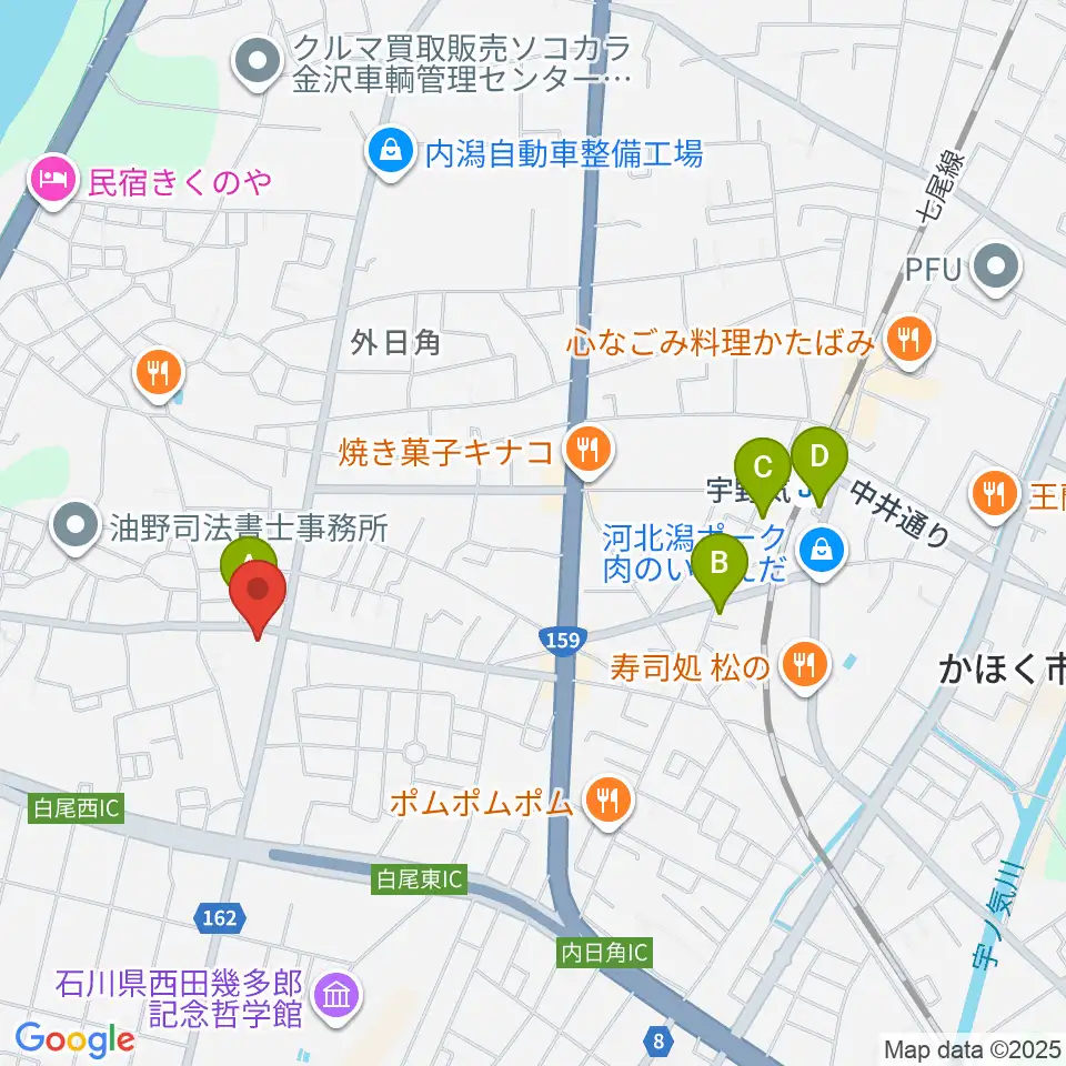 FMかほく周辺の駐車場・コインパーキング一覧地図
