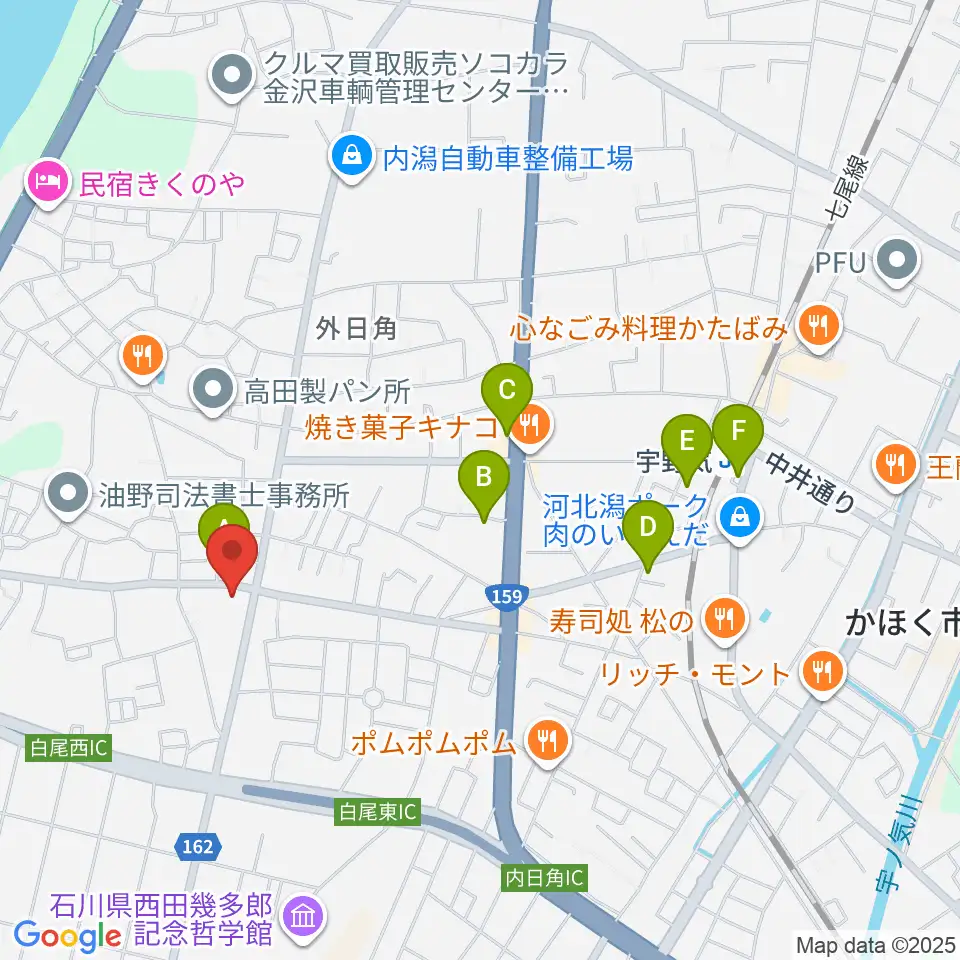 FMかほく周辺の駐車場・コインパーキング一覧地図