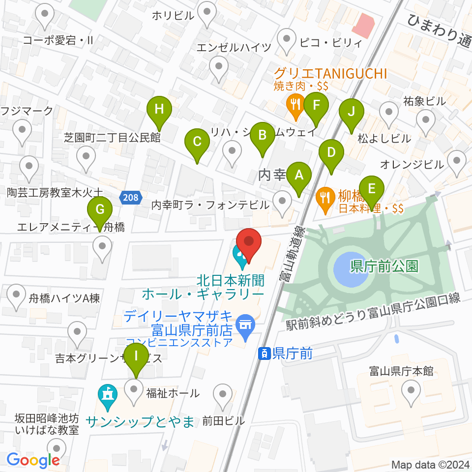 富山シティエフエム周辺の駐車場・コインパーキング一覧地図
