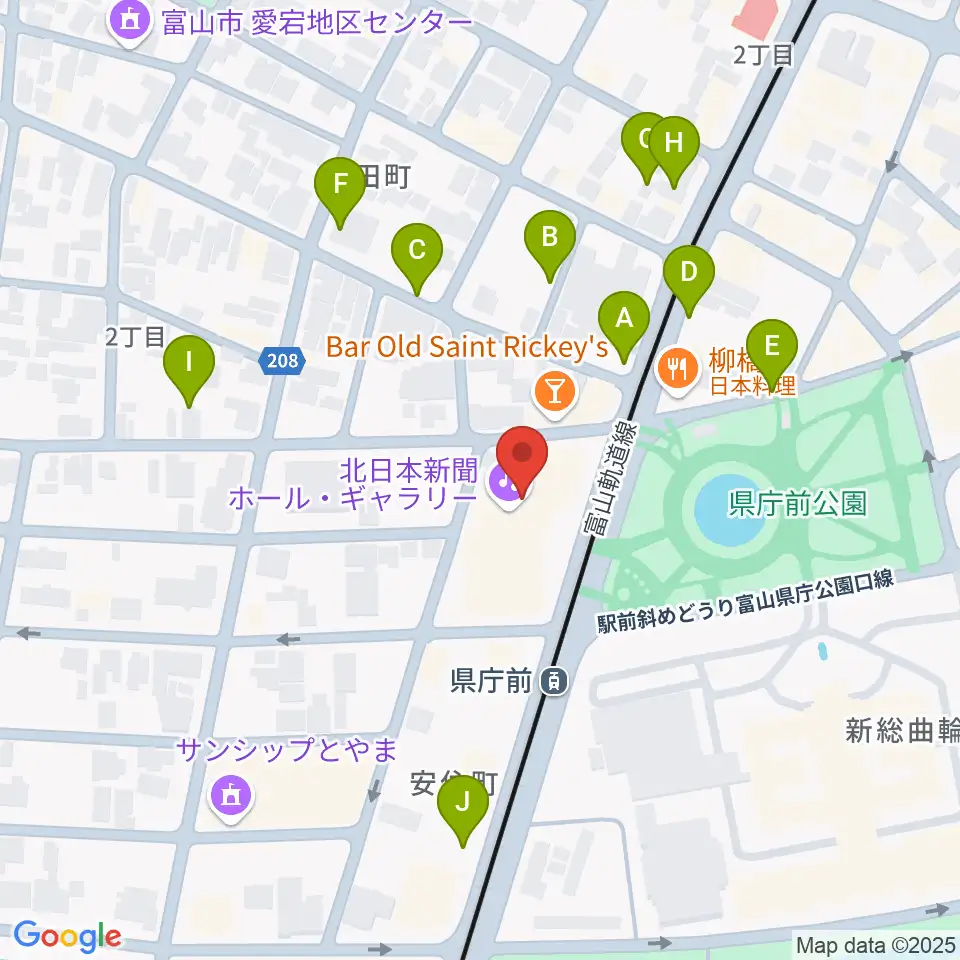 富山シティエフエム周辺の駐車場・コインパーキング一覧地図