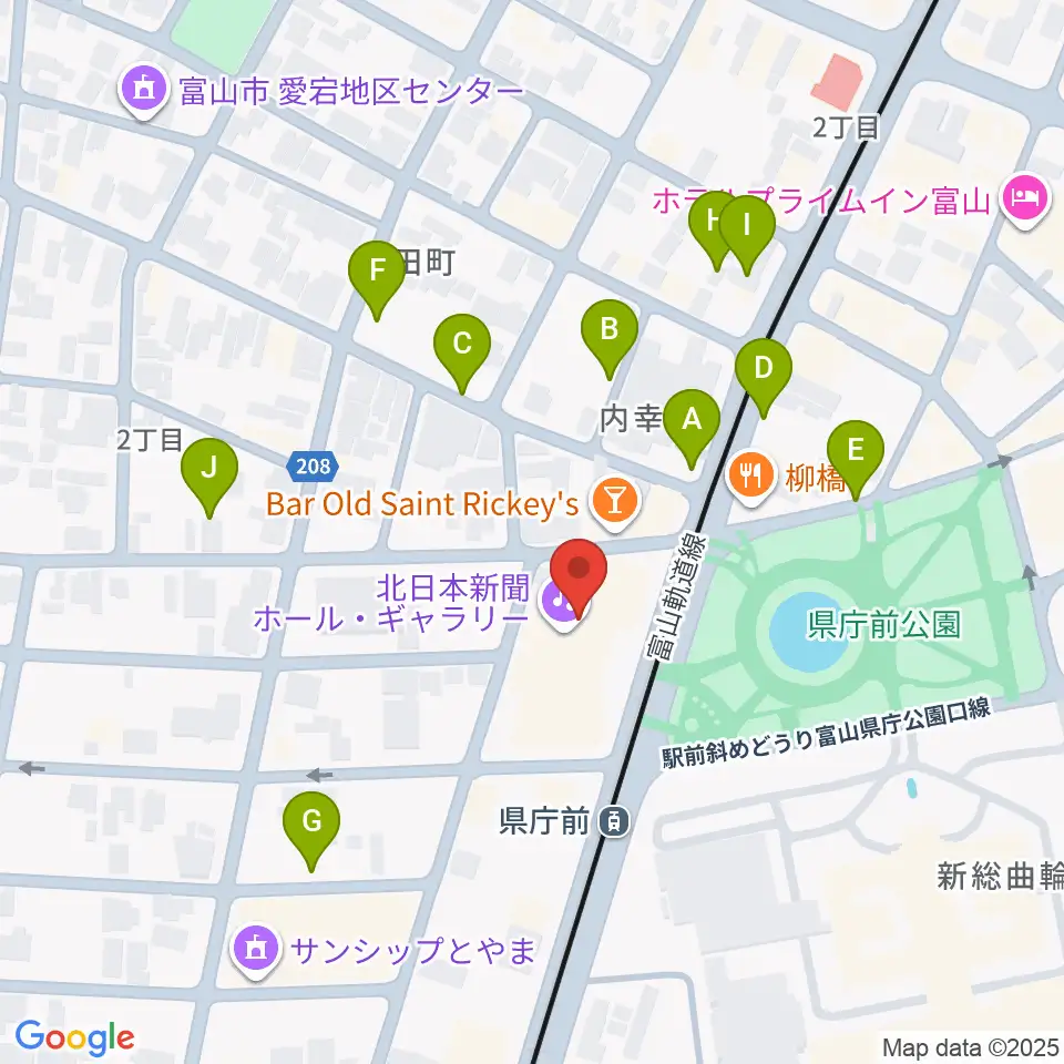 富山シティエフエム周辺の駐車場・コインパーキング一覧地図