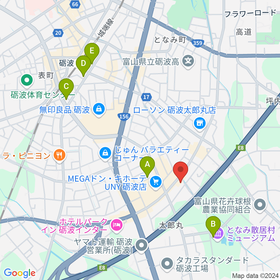 エフエムとなみ周辺の駐車場・コインパーキング一覧地図