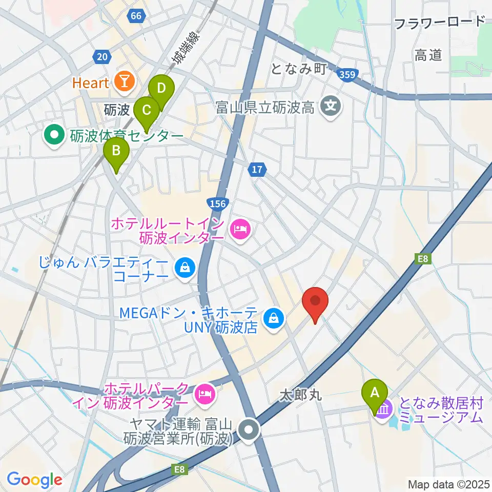 エフエムとなみ周辺の駐車場・コインパーキング一覧地図