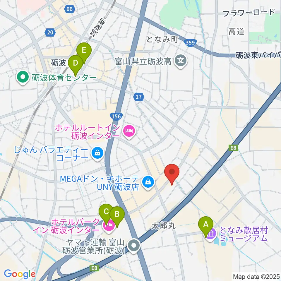 エフエムとなみ周辺の駐車場・コインパーキング一覧地図