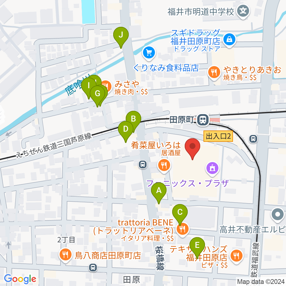 福井街角放送（Radioあいらんど）周辺の駐車場・コインパーキング一覧地図