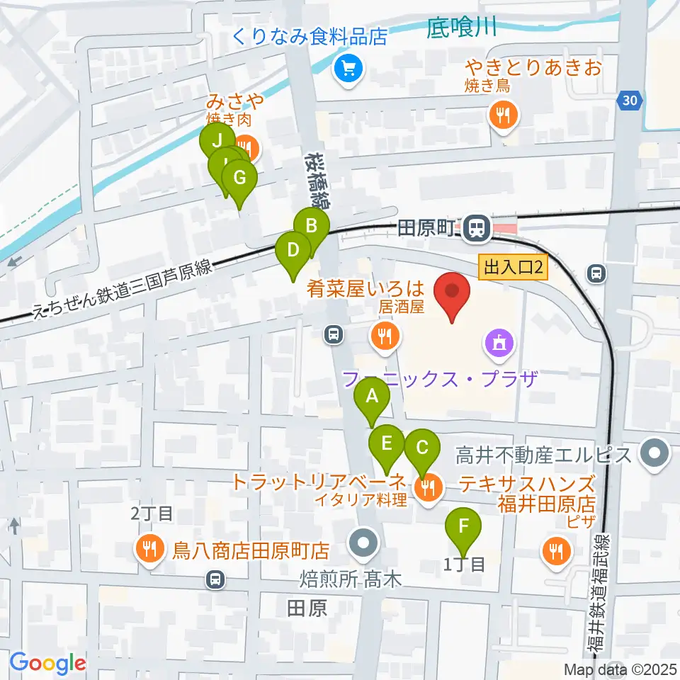 福井街角放送(Radioあいらんど)周辺の駐車場・コインパーキング一覧地図