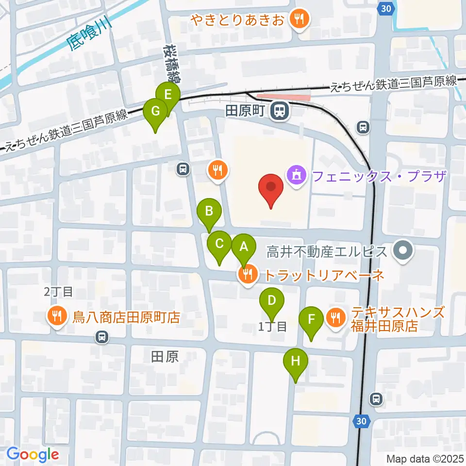 福井街角放送周辺の駐車場・コインパーキング一覧地図