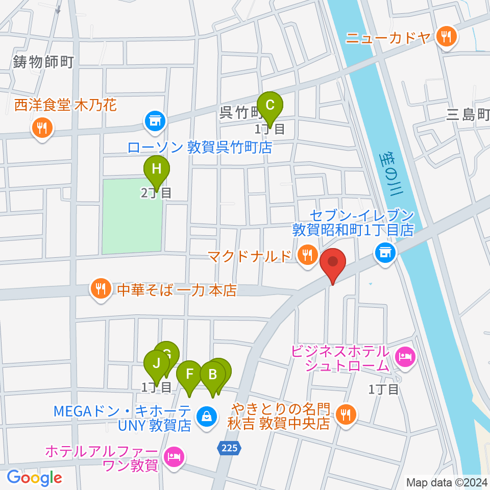 敦賀FM ハーバーステーション周辺の駐車場・コインパーキング一覧地図