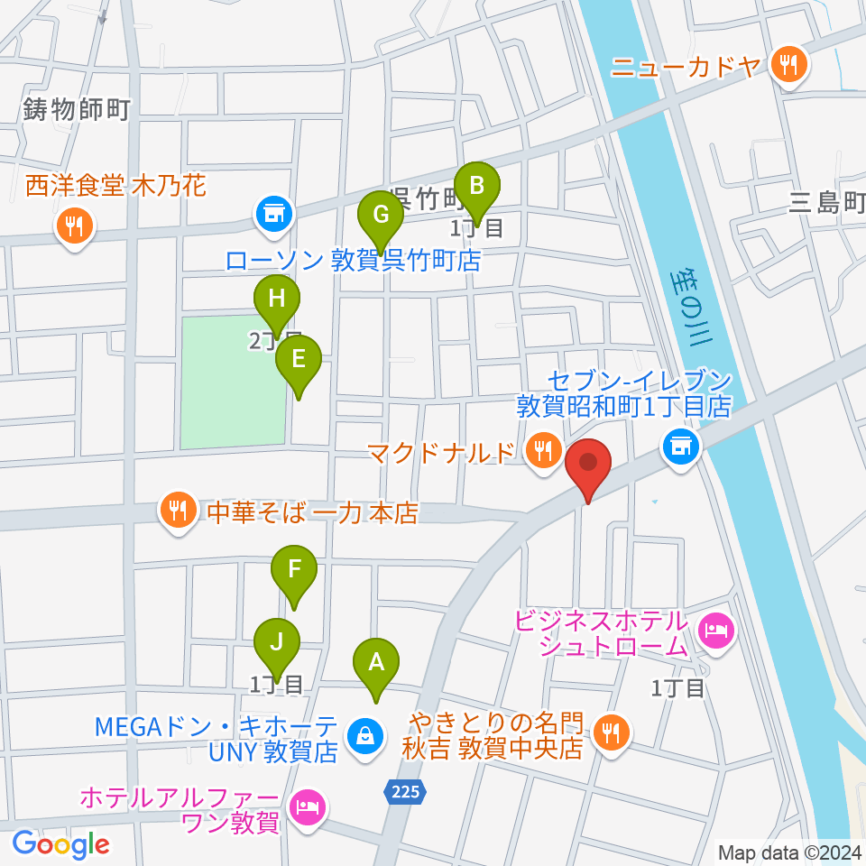 敦賀FM ハーバーステーション周辺の駐車場・コインパーキング一覧地図