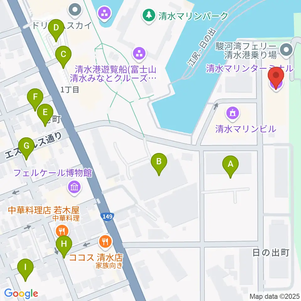 エフエムしみず マリンパル周辺の駐車場・コインパーキング一覧地図