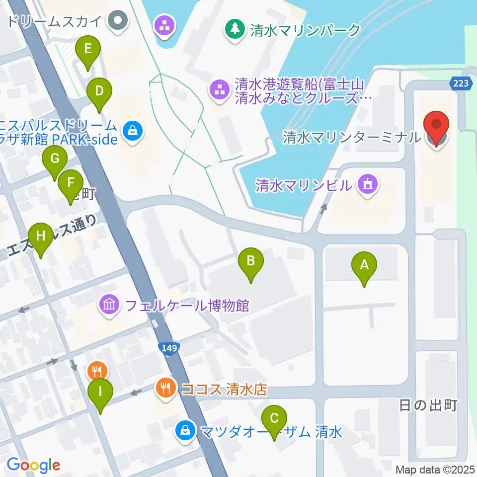 エフエムしみず マリンパル周辺の駐車場・コインパーキング一覧地図