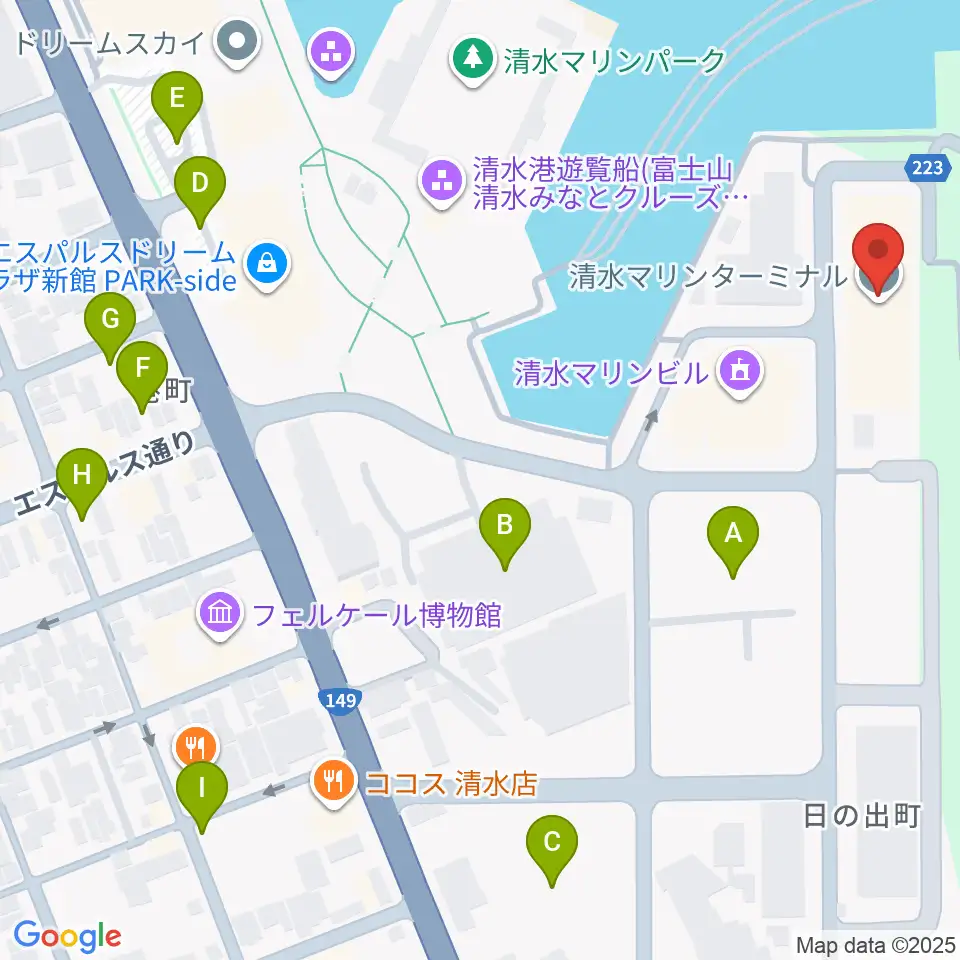 エフエムしみず マリンパル周辺の駐車場・コインパーキング一覧地図