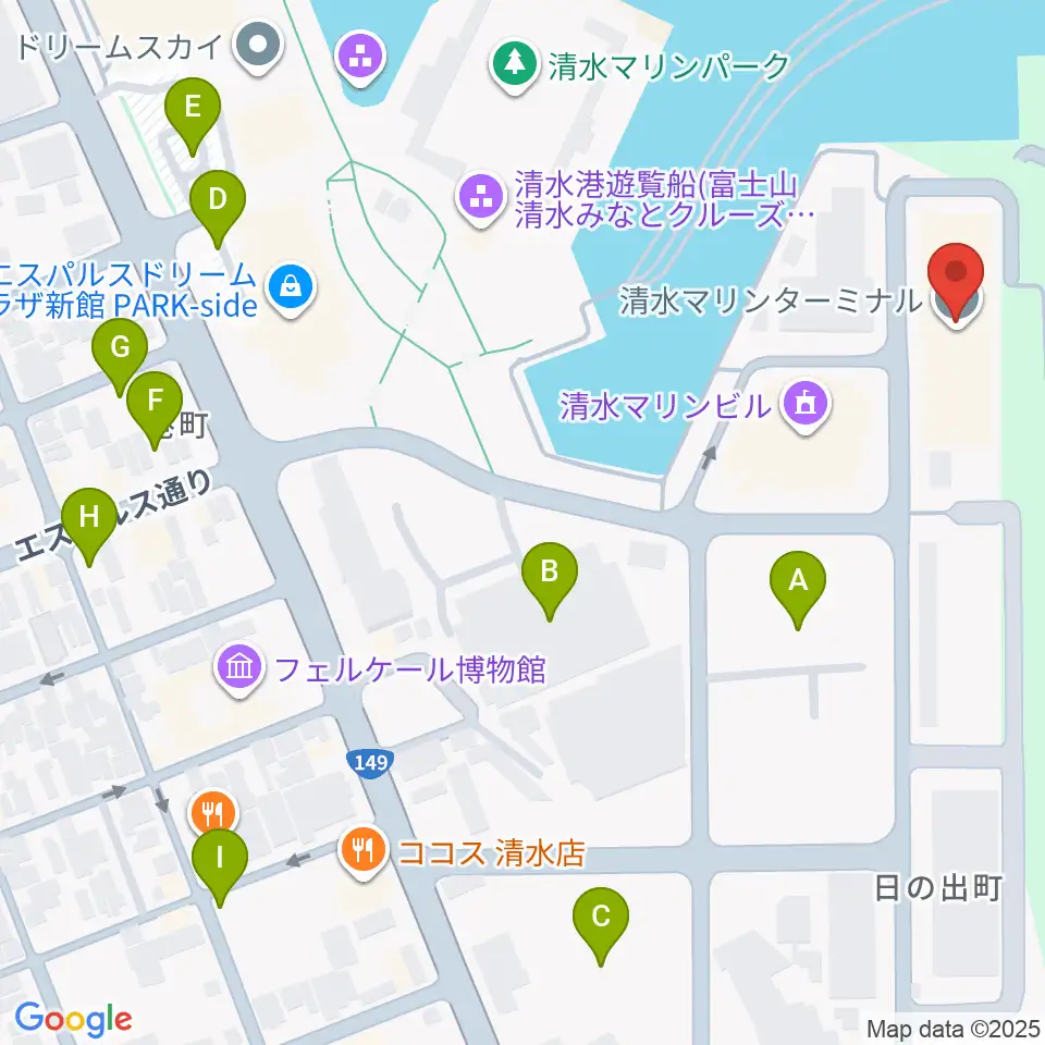 エフエムしみず マリンパル周辺の駐車場・コインパーキング一覧地図