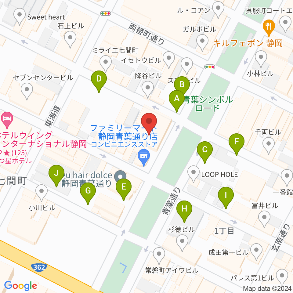 シティエフエム静岡 FM-Hi周辺の駐車場・コインパーキング一覧地図