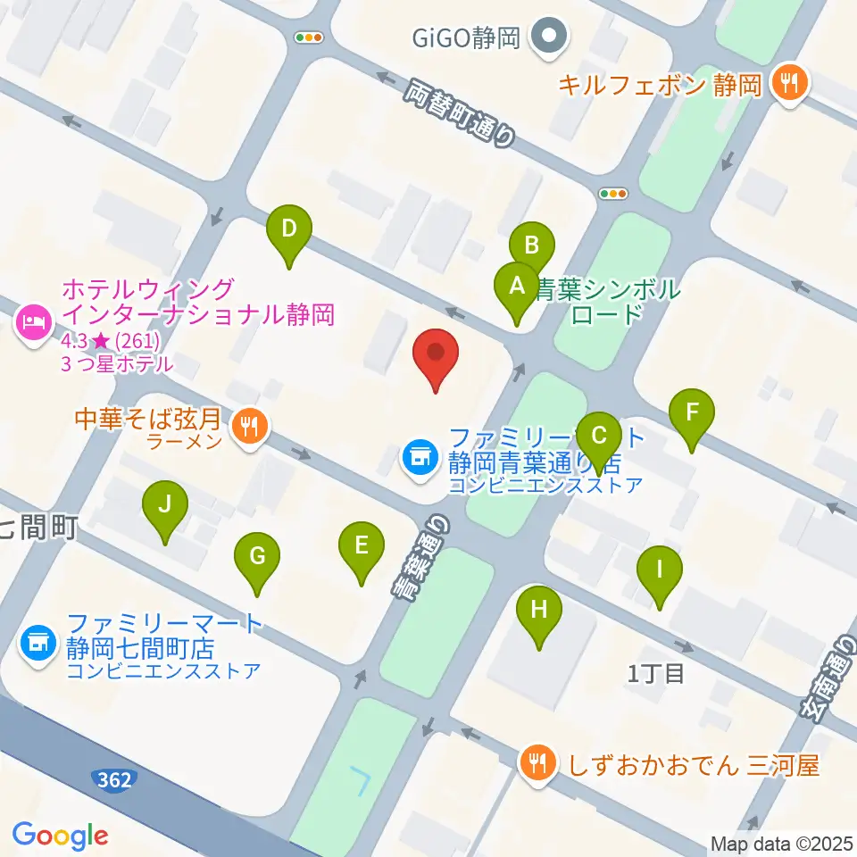 シティエフエム静岡 FM-Hi周辺の駐車場・コインパーキング一覧地図