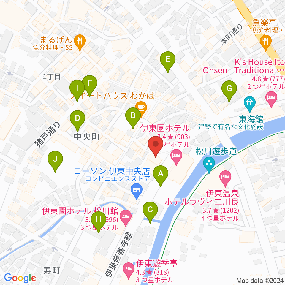 エフエム伊東なぎさステーション周辺の駐車場・コインパーキング一覧地図