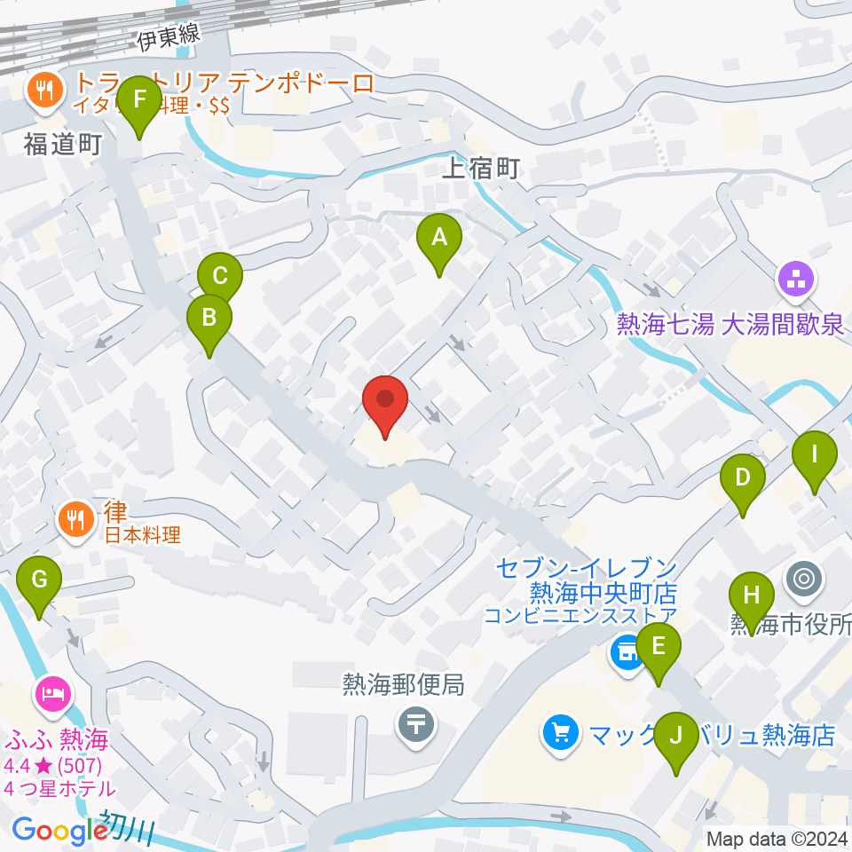 エフエム熱海湯河原 Ciao!周辺の駐車場・コインパーキング一覧地図