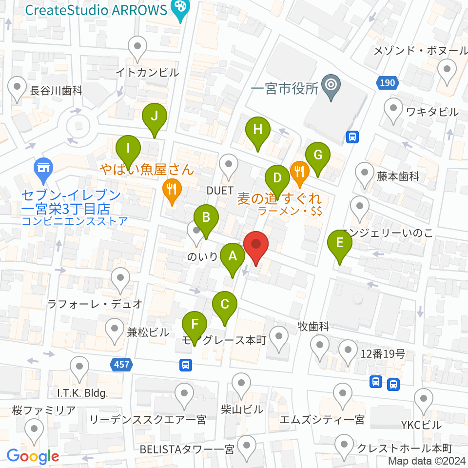 FMいちのみや周辺の駐車場・コインパーキング一覧地図