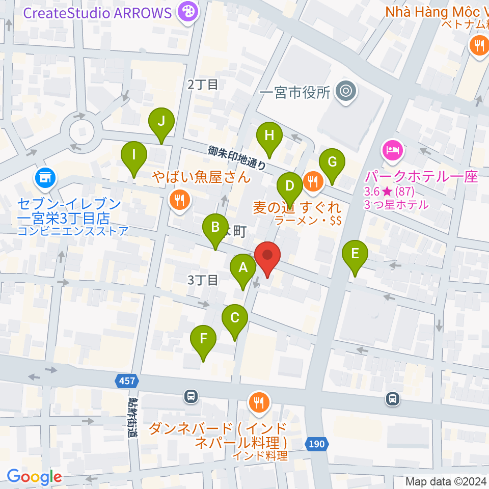 FMいちのみや周辺の駐車場・コインパーキング一覧地図