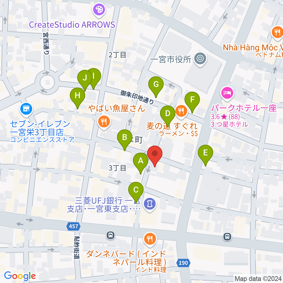 FMいちのみや周辺の駐車場・コインパーキング一覧地図