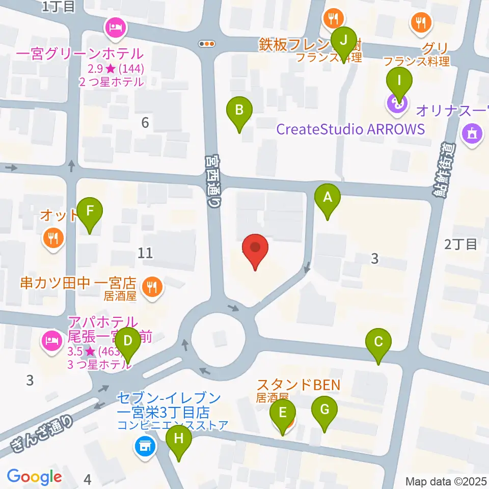 FMいちのみや周辺の駐車場・コインパーキング一覧地図