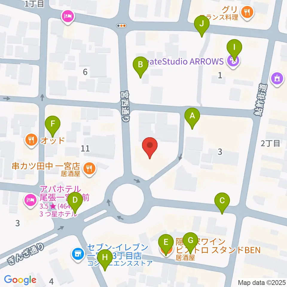 FMいちのみや周辺の駐車場・コインパーキング一覧地図