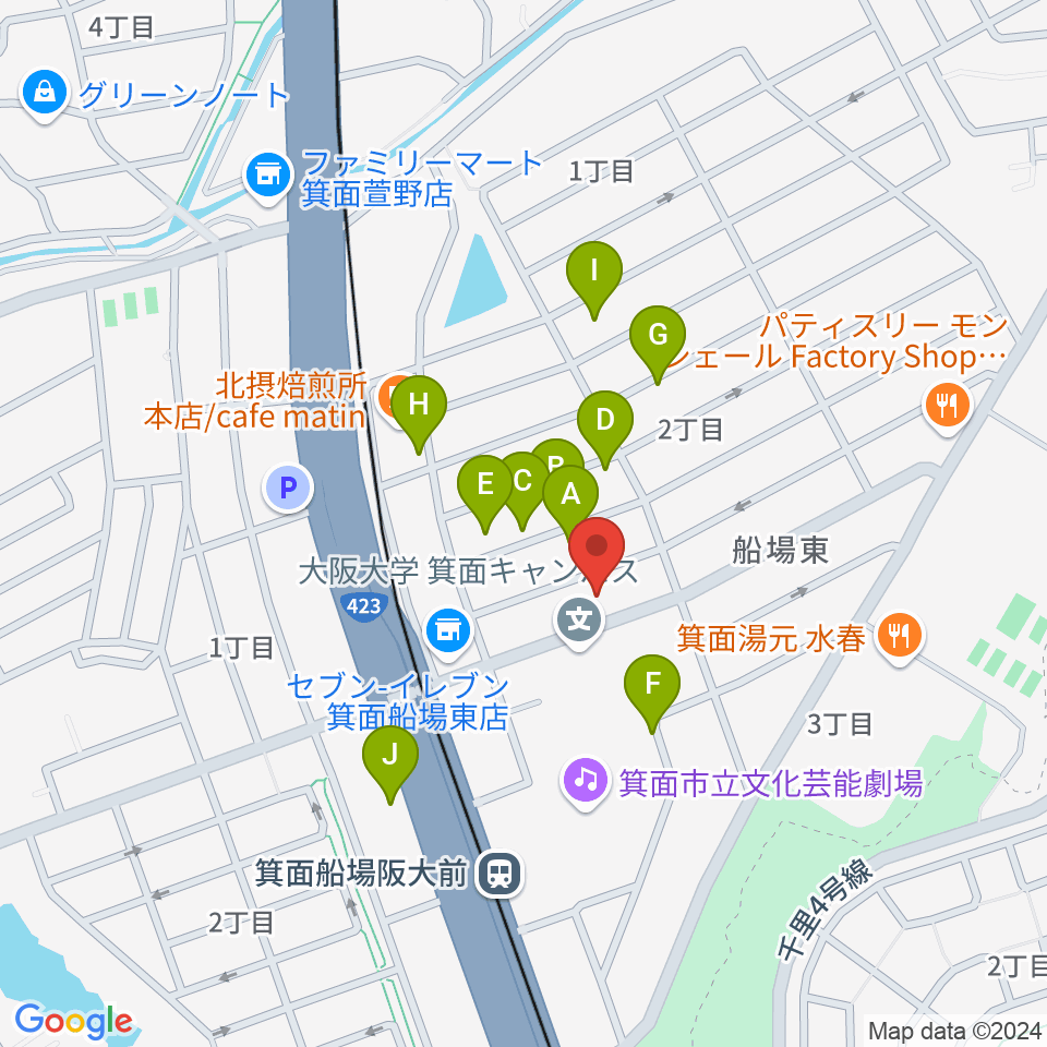 タッキー816 みのおエフエム周辺の駐車場・コインパーキング一覧地図