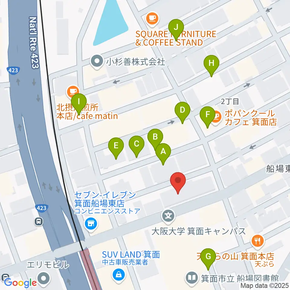 タッキー816 みのおエフエム周辺の駐車場・コインパーキング一覧地図