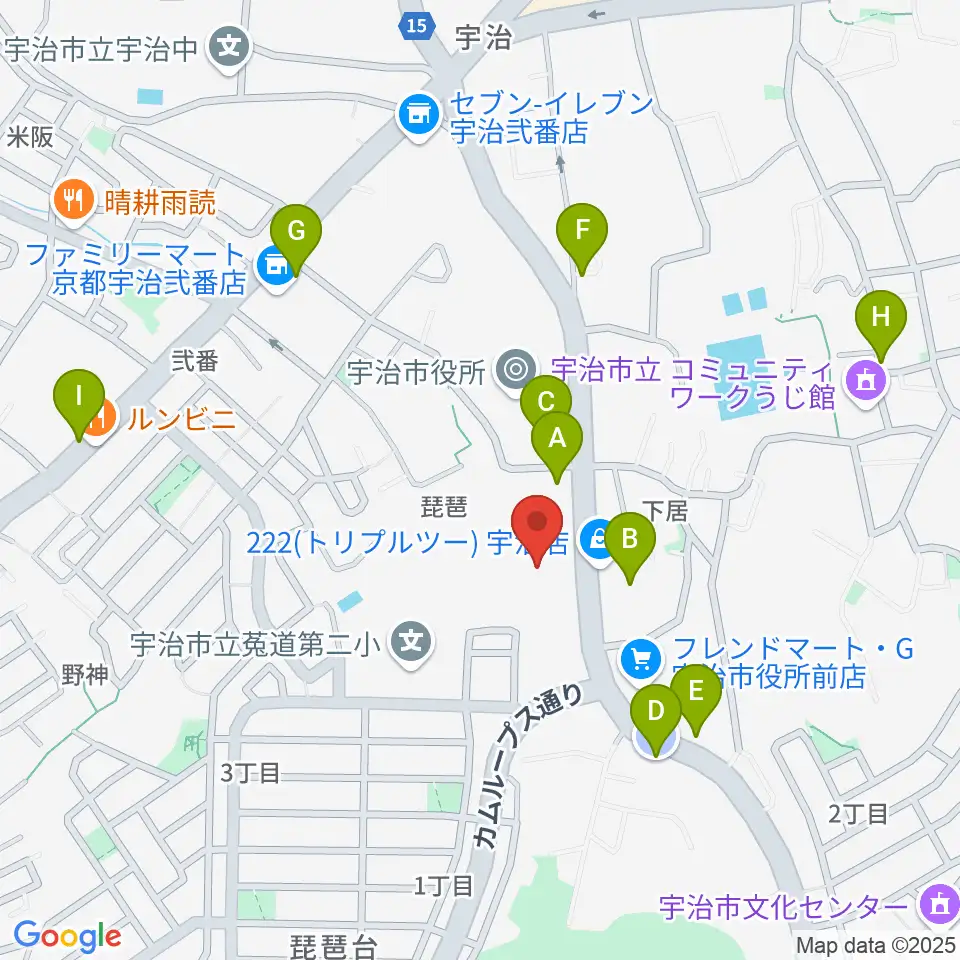 FMうじ周辺の駐車場・コインパーキング一覧地図