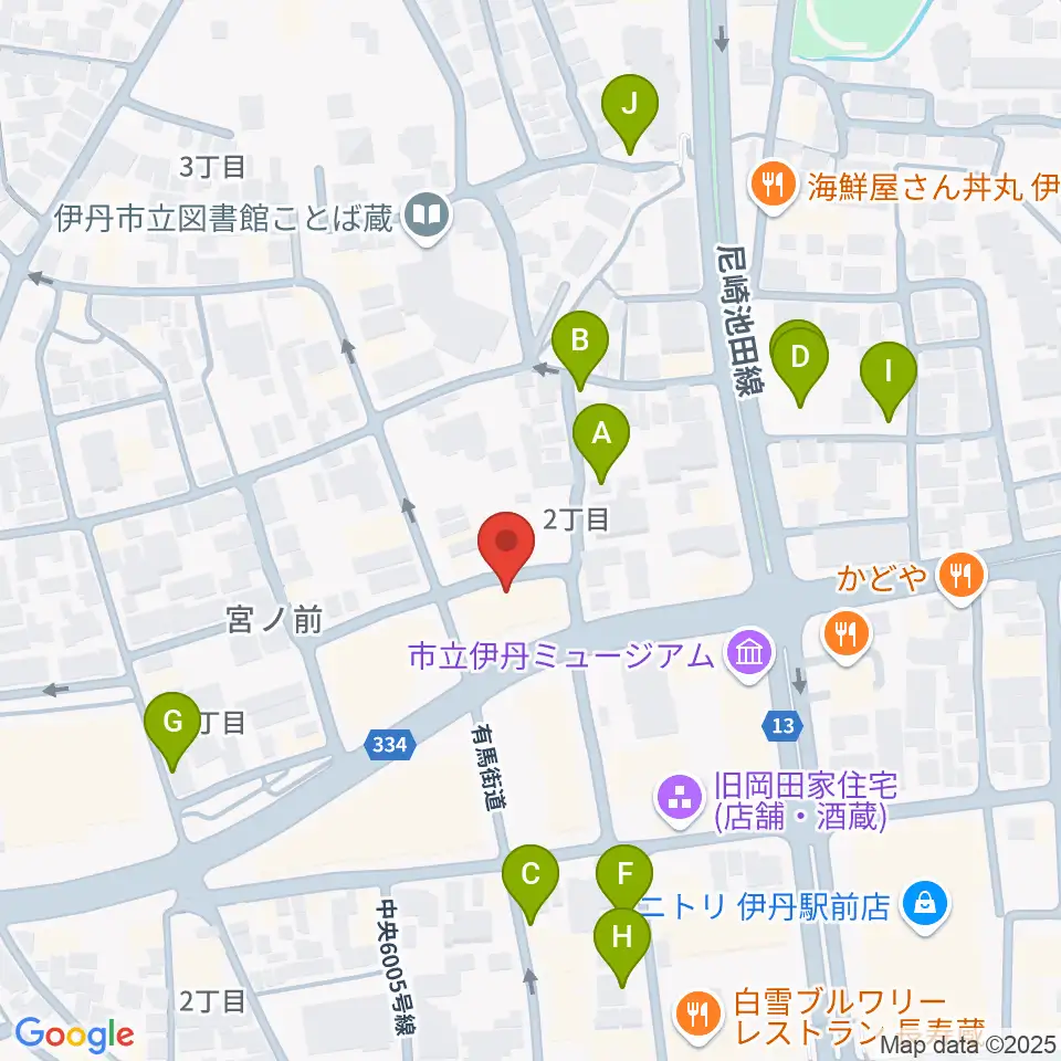 ハッピーエフエムいたみ周辺の駐車場・コインパーキング一覧地図