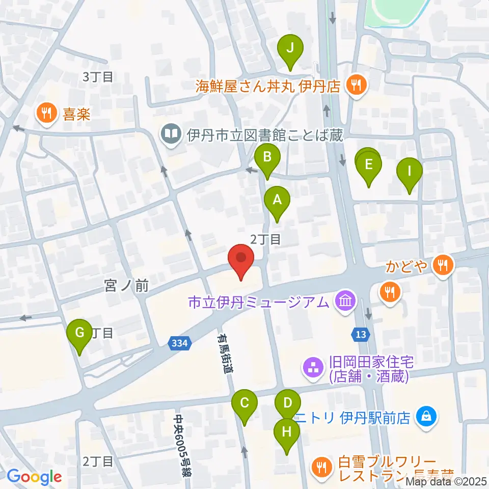 ハッピーエフエムいたみ周辺の駐車場・コインパーキング一覧地図