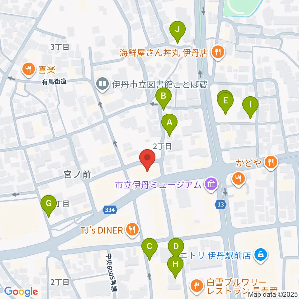 ハッピーエフエムいたみ周辺の駐車場・コインパーキング一覧地図